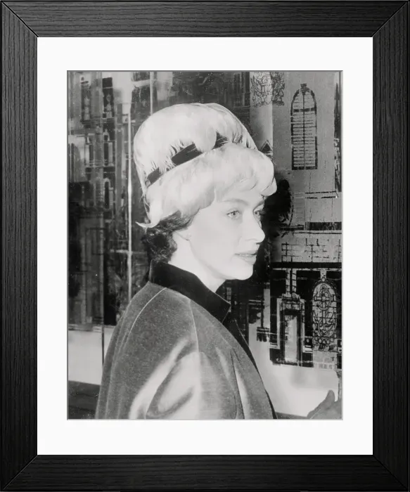 Framed Print : Profile of Princess Margaret Wearing a Hat Framed Print : Profile of Princess Margaret Wearing a Hat