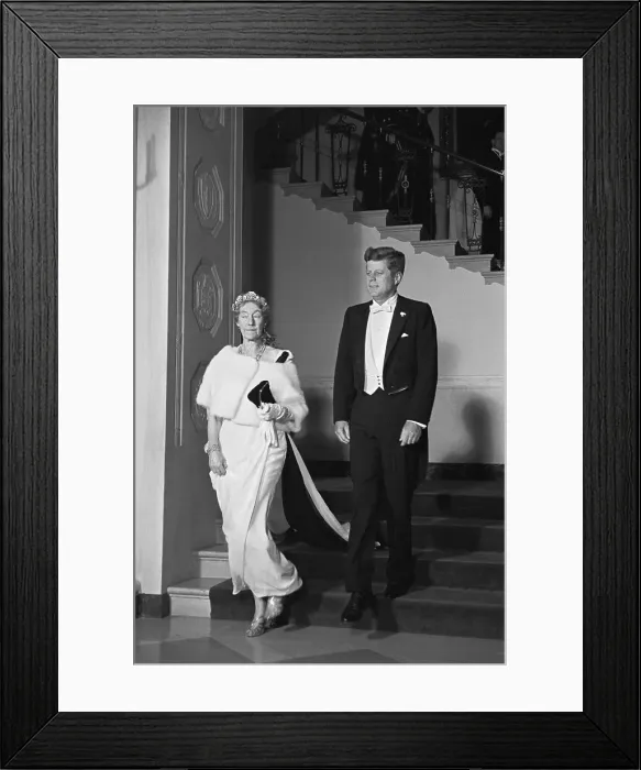 Framed Print : John Kennedy Escorting Grand Duchess Charlotte