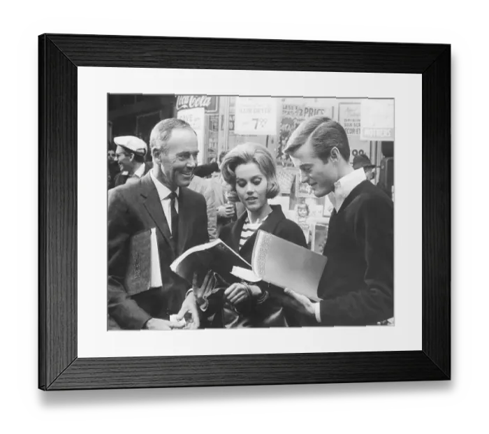 Framed Print : Henry, Jane and Peter Fonda Studying Scripts Framed Print : Henry, Jane and Peter Fonda Studying Scripts
