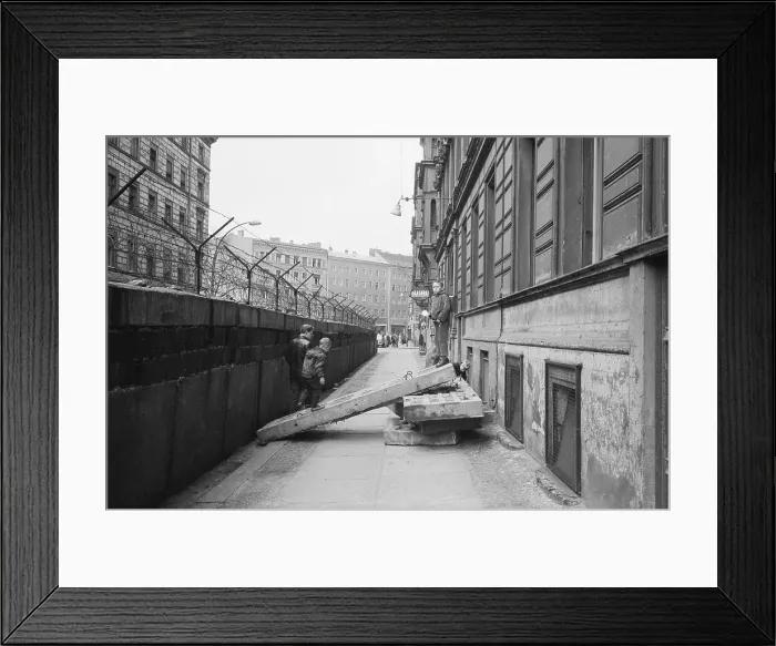 Framed Print : Kids Playing by the Berlin Wall Framed Print : Kids Playing by the Berlin Wall