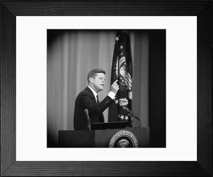 Framed Print : John Kennedy Pointing Framed Print : John Kennedy Pointing