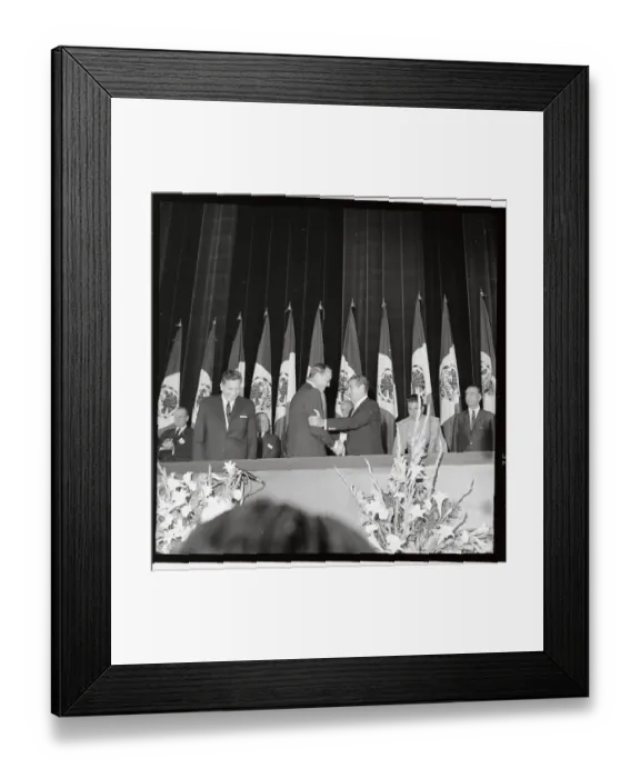 Framed Print : Prince Bernhard Greeting Adolfo Lopez-Mateos