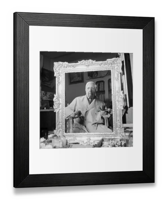 Framed Print : Giorgio De Chirico With Ornate Frame and Painting Equipment Framed Print : Giorgio De Chirico With Ornate Frame and Painting Equipment