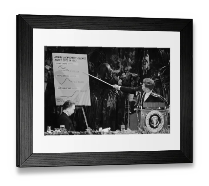 Framed Print : President John F. Kennedy Addressing Budget Framed Print : President John F. Kennedy Addressing Budget