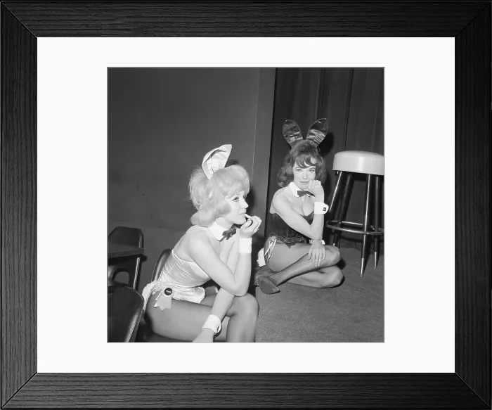 Framed Print : Two Playboy Bunnies Resting at Playboy Club Framed Print : Two Playboy Bunnies Resting at Playboy Club