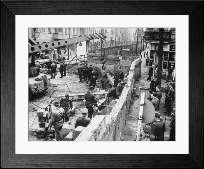 Framed Print : East Berlin Policemen Repairing Wall Framed Print : East Berlin Policemen Repairing Wall