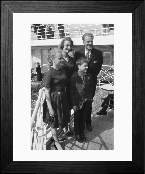 Framed Print : Billy Graham With Family on Ship Framed Print : Billy Graham With Family on Ship