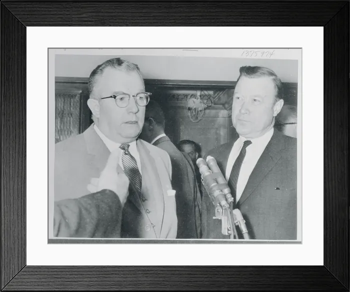 Framed Print : Louis G Seaton and Walter P Reuther Speaking to Press Framed Print : Louis G Seaton and Walter P Reuther Speaking to Press