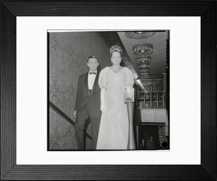 Framed Print : Charlotte Ford with Escort Framed Print : Charlotte Ford with Escort