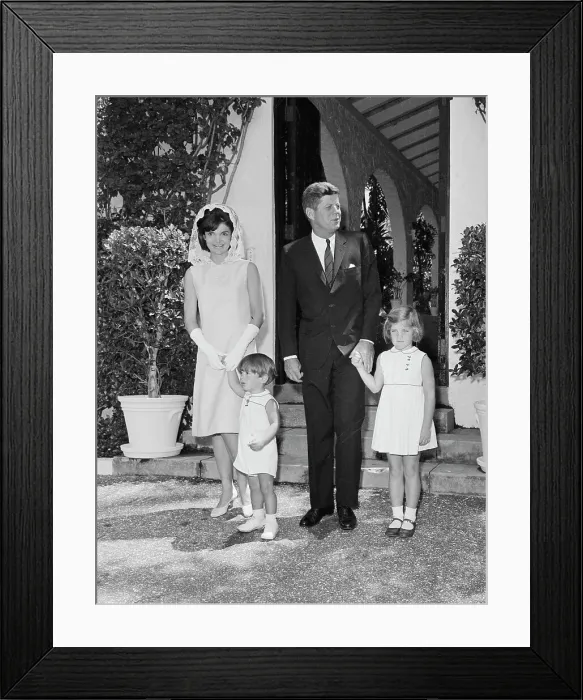 Framed Print : President Kennedy and Jacqueline with Children Framed Print : President Kennedy and Jacqueline with Children