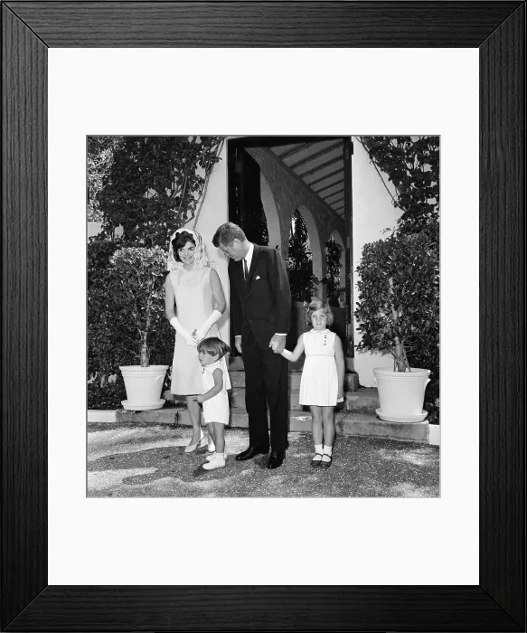 Framed Print : Kennedy Family Posing Neat Steps Framed Print : Kennedy Family Posing Neat Steps