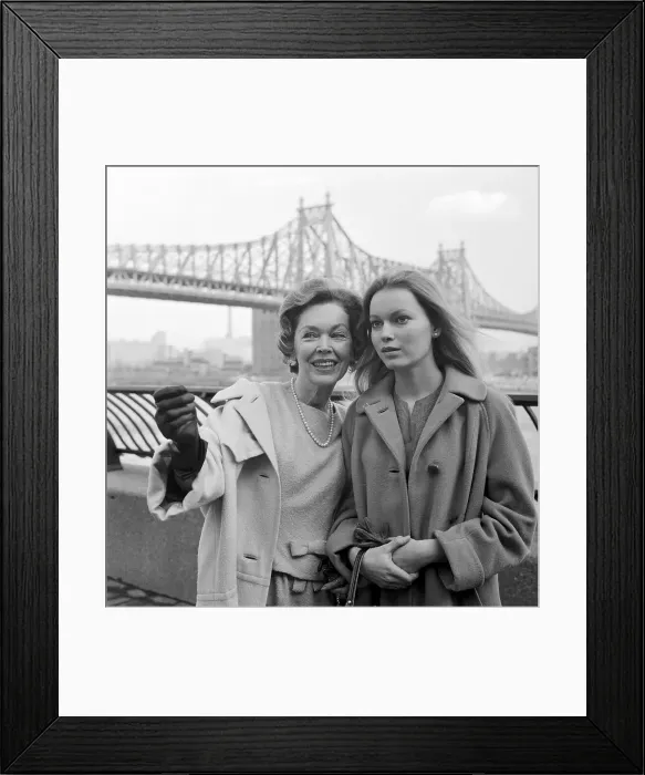 Framed Print : Maureen O'Sullivan and Daughter Mia Standing Outside Framed Print : Maureen O'Sullivan and Daughter Mia Standing Outside