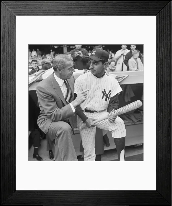 Framed Print : Joe Pepitone Speaking with Joe DiMaggio