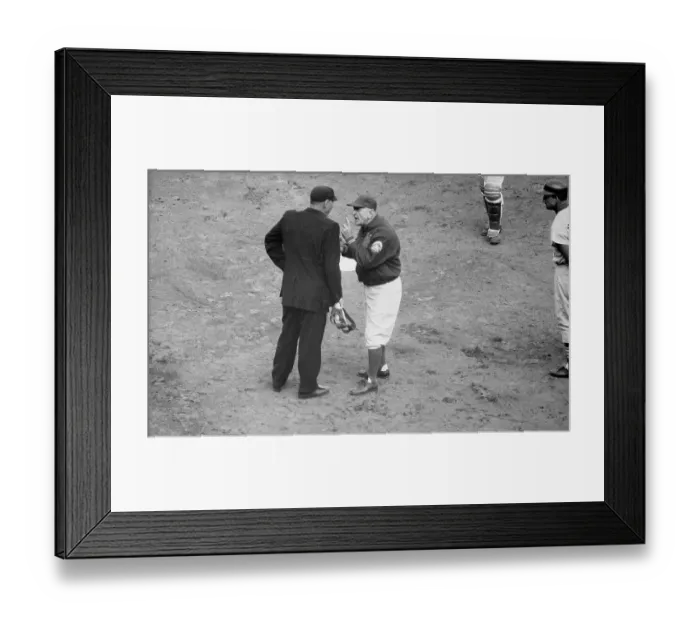 Framed Print : Casey Stengel Arguing with Umpire on Play Call Framed Print : Casey Stengel Arguing with Umpire on Play Call