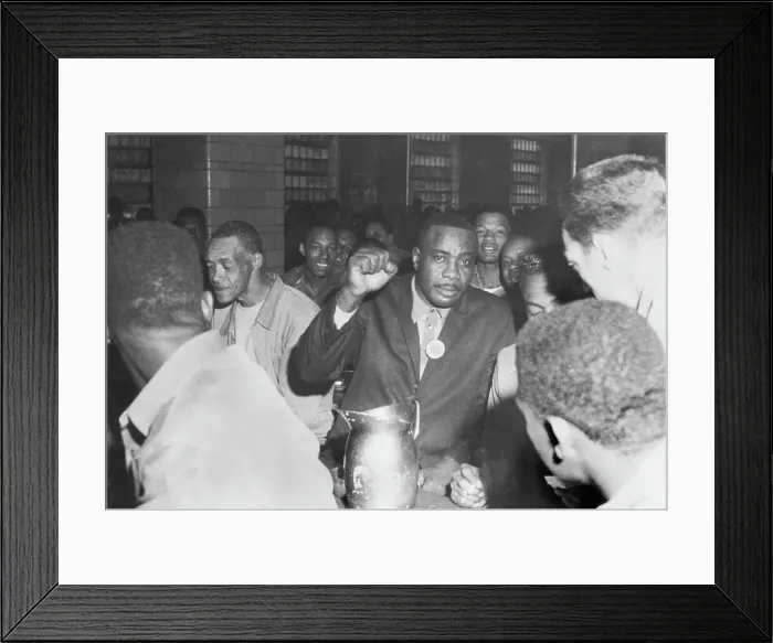 Framed Print : Boxing Champion Sonny Liston While Visiting with Prison Inmates Framed Print : Boxing Champion Sonny Liston While Visiting with Prison Inmates