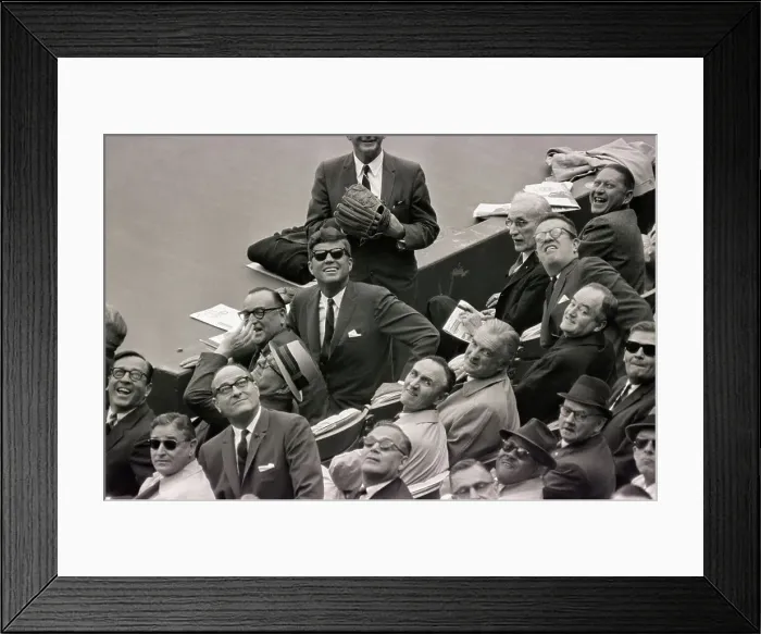 Framed Print : President Kennedy Watching Foul Ball Framed Print : President Kennedy Watching Foul Ball