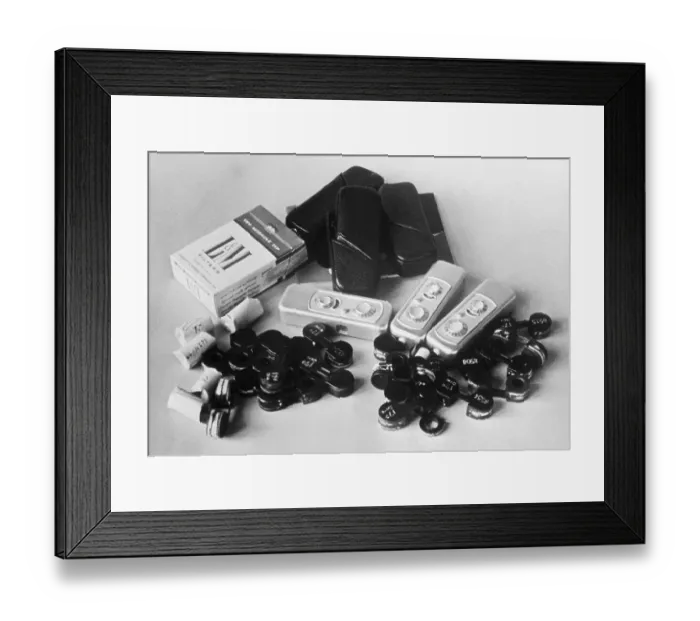 Framed Print : Confiscated Items from Suspected Russian Spy Framed Print : Confiscated Items from Suspected Russian Spy