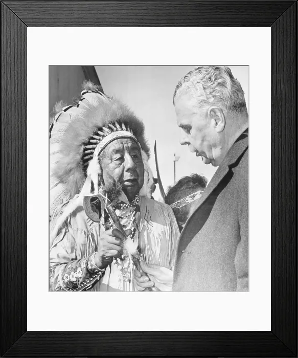 Framed Print : John G. Diefenbaker and Chief Split Water Framed Print : John G. Diefenbaker and Chief Split Water