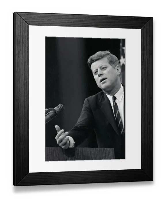 Framed Print : John F. Kennedy Gestures During News Conference Framed Print : John F. Kennedy Gestures During News Conference