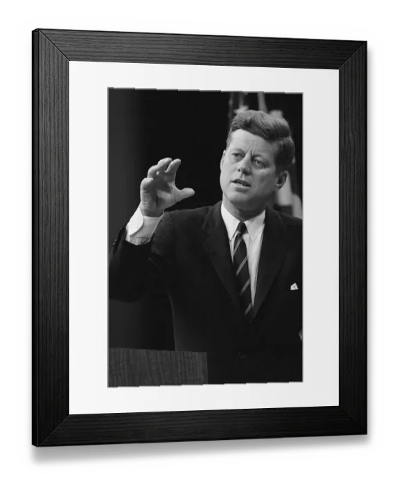 Framed Print : John F. Kennedy Gestures During News Conference Framed Print : John F. Kennedy Gestures During News Conference