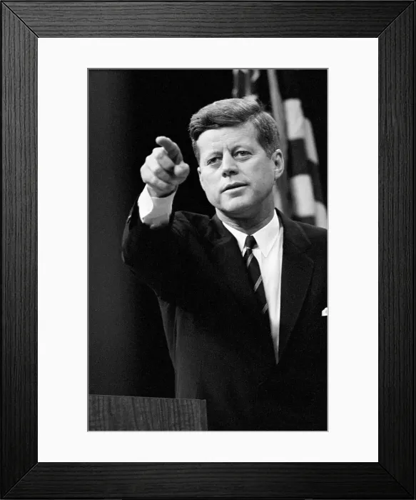 Framed Print : John F. Kennedy Gestures During News Conference Framed Print : John F. Kennedy Gestures During News Conference