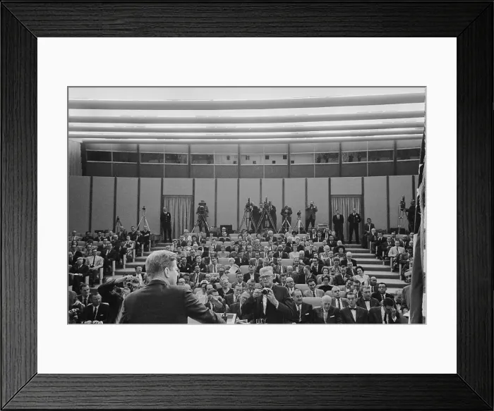 Framed Print : President John F. Kennedy at News Conference Framed Print : President John F. Kennedy at News Conference