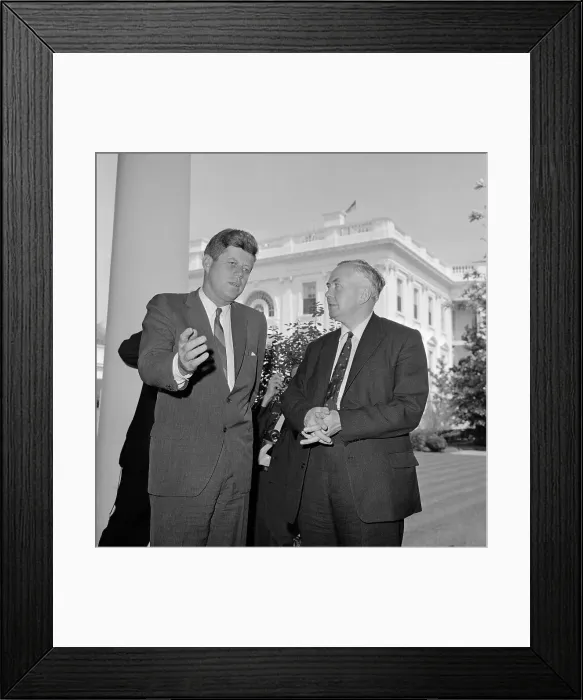 Framed Print : John F Kennedy Talking with Harold Wilson Framed Print : John F Kennedy Talking with Harold Wilson