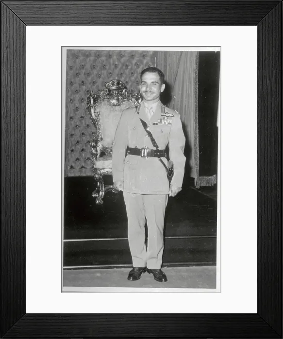 Framed Print : Portrait of King Hussein of Jordan Framed Print : Portrait of King Hussein of Jordan