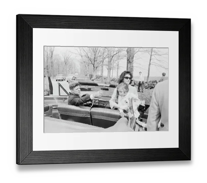 Framed Print : Kennedys Touring Gettysburg in Convertible