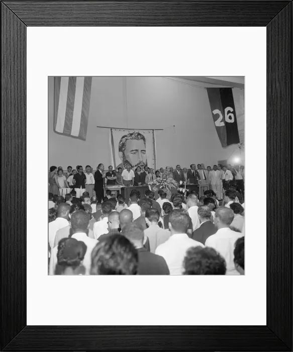 Framed Print : Castro's Picture at Convention