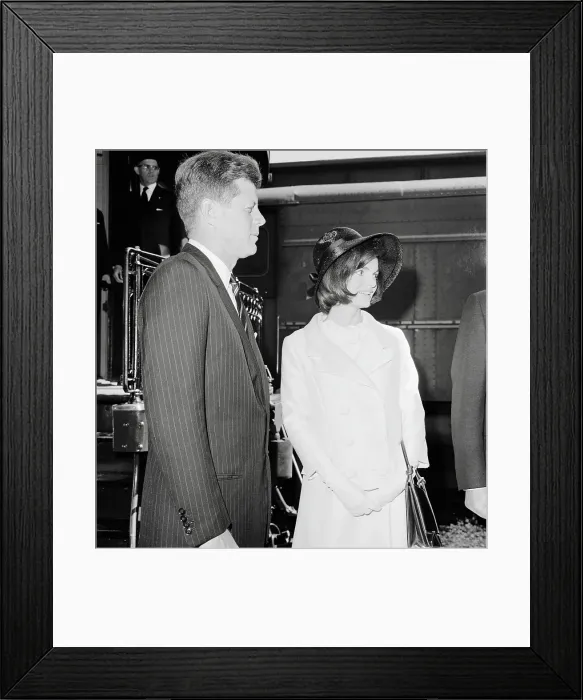 Framed Print : President Kennedy and His Wife Framed Print : President Kennedy and His Wife