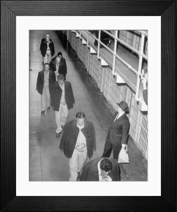 Framed Print : Prison Inmates Exiting Alcatraz Penitentiary Framed Print : Prison Inmates Exiting Alcatraz Penitentiary