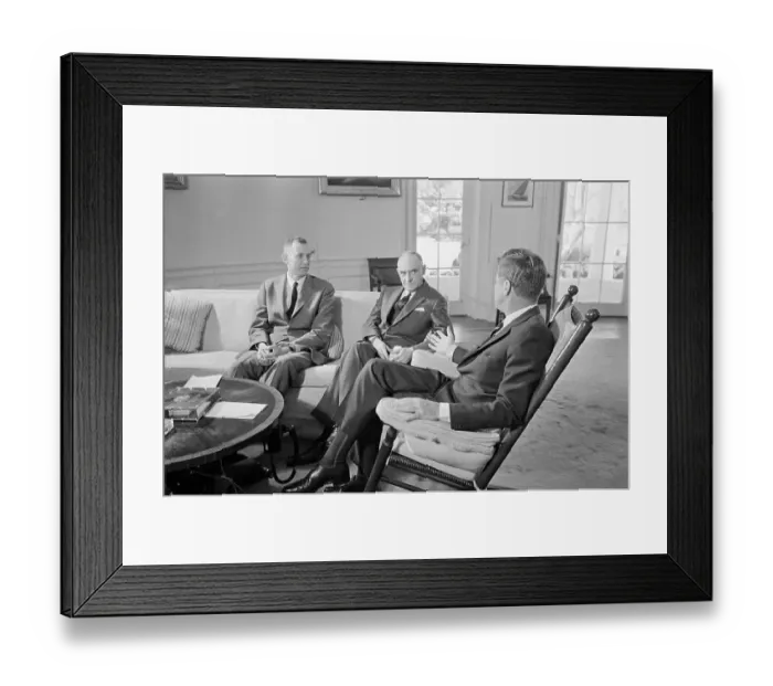 Framed Print : John F Kennedy Receiving Report on Foreign Aid