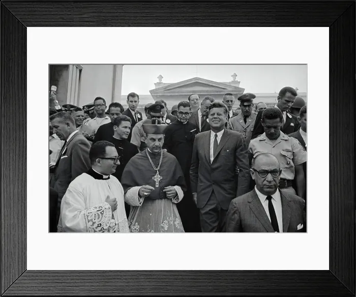 Framed Print : President Kennedy Leaving Historic Cathedral Framed Print : President Kennedy Leaving Historic Cathedral