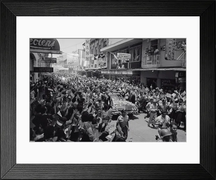 Framed Print : Costa Ricans Welcoming President Kennedy Framed Print : Costa Ricans Welcoming President Kennedy