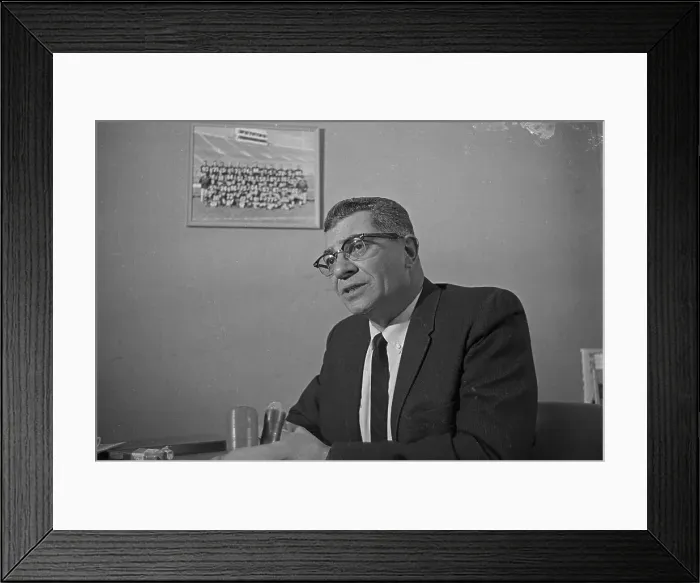 Framed Print : Coach Vince Lombardi Being Interviewed Framed Print : Coach Vince Lombardi Being Interviewed