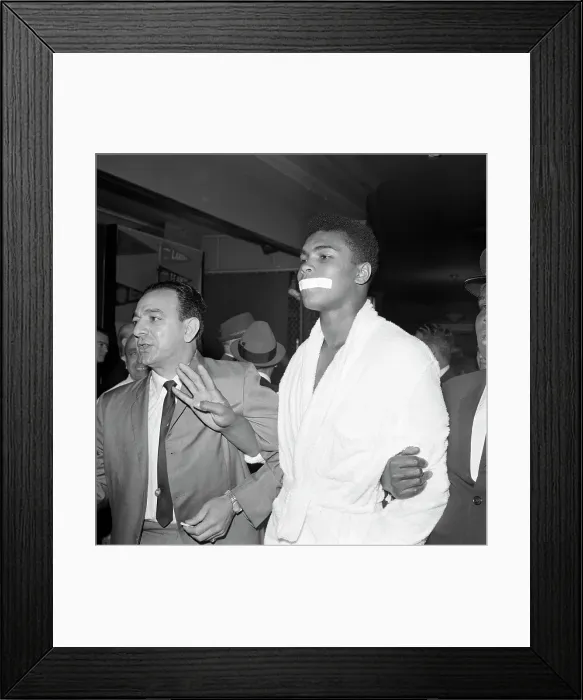 Framed Print : Muhammad Ali with His Mouth Taped Framed Print : Muhammad Ali with His Mouth Taped