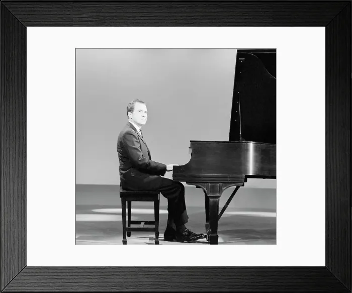 Framed Print : Richard Nixon Sitting at Piano Framed Print : Richard Nixon Sitting at Piano