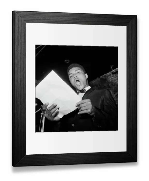Framed Print : Cassius Clay Performing in Poetry Reading Contest Framed Print : Cassius Clay Performing in Poetry Reading Contest