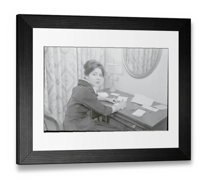 Framed Print : Socialite Hope Cook Writing Her Wedding Invitations Framed Print : Socialite Hope Cook Writing Her Wedding Invitations