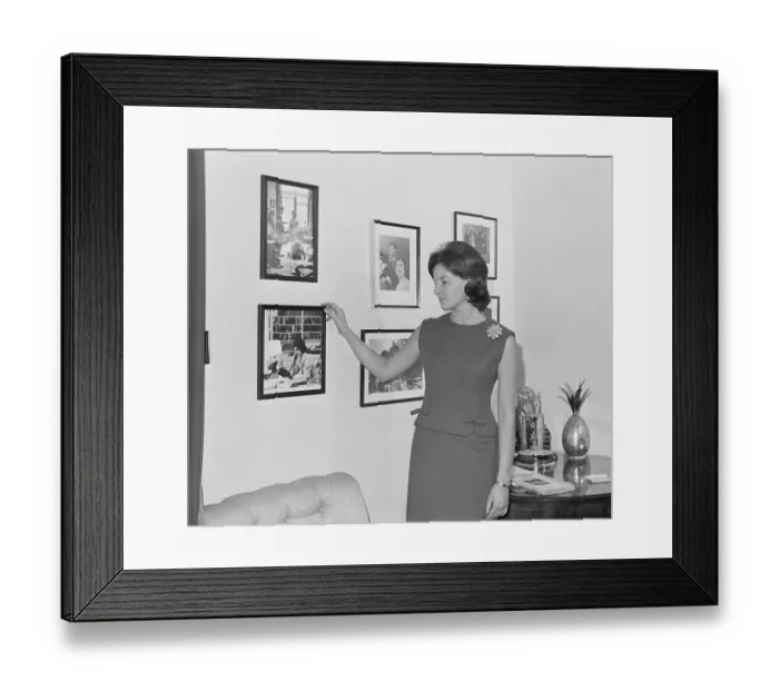 Framed Print : Pamela Turnure Observing Wall Portraits Framed Print : Pamela Turnure Observing Wall Portraits