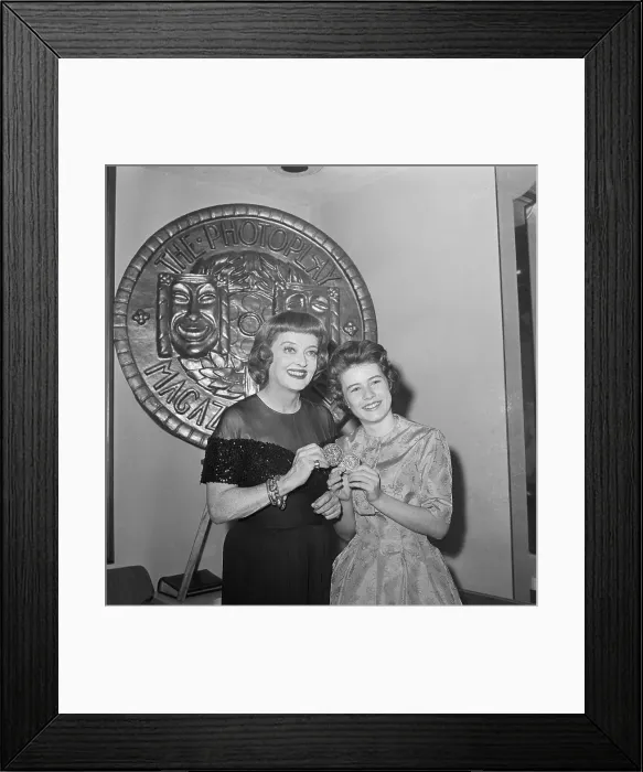 Framed Print : Actresses Bette Davis and Patty Duke Posing at Award Ceremony Framed Print : Actresses Bette Davis and Patty Duke Posing at Award Ceremony