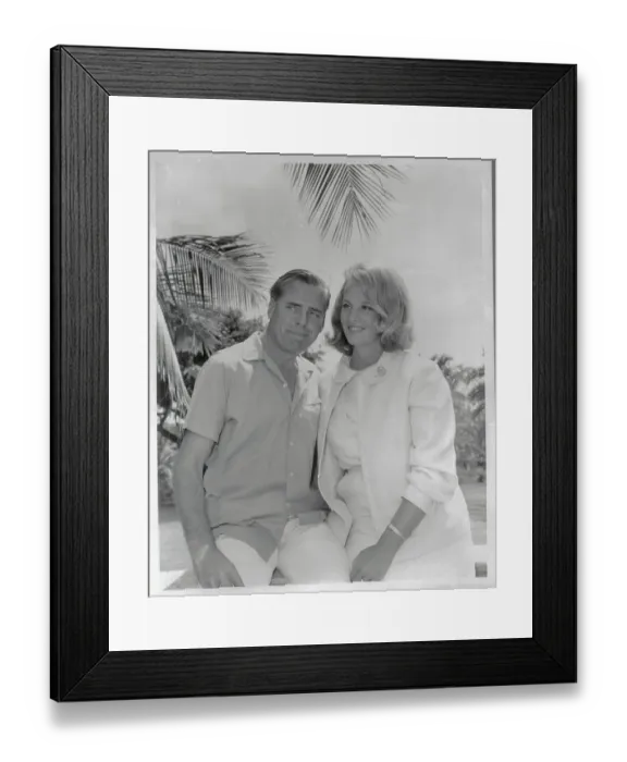 Framed Print : Bobo Sigrist and Husband on Their Honeymoon Framed Print : Bobo Sigrist and Husband on Their Honeymoon