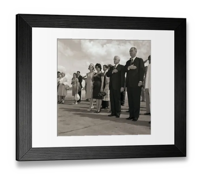 Framed Print : Lyndon B. Johnson and Juan Bosch Saluting Framed Print : Lyndon B. Johnson and Juan Bosch Saluting