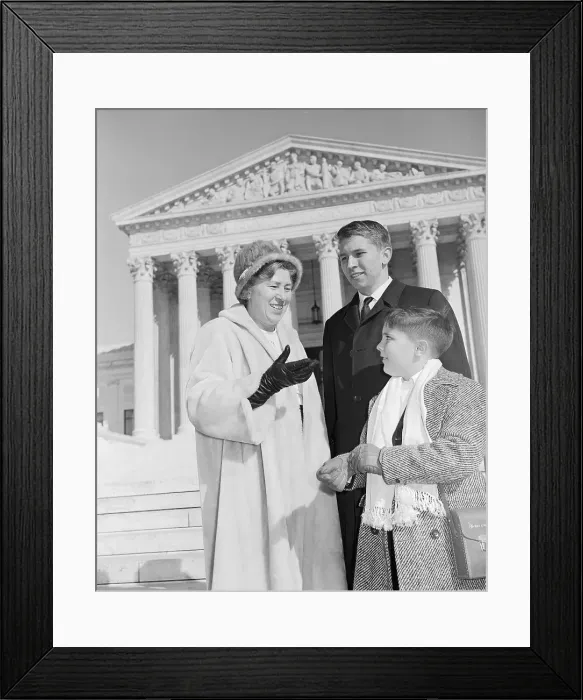 Framed Print : Atheist and Her Sons Leaving Supreme Court Building Framed Print : Atheist and Her Sons Leaving Supreme Court Building