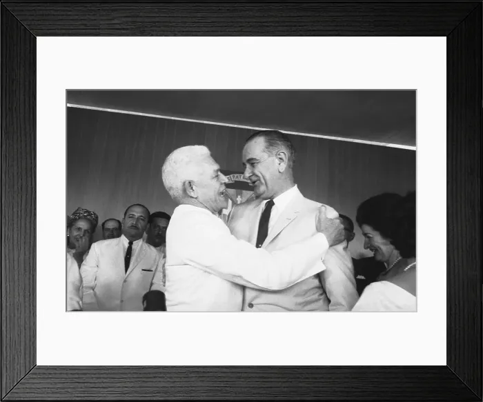 Framed Print : Lyndon Johnson Hugs Juan Bosch Framed Print : Lyndon Johnson Hugs Juan Bosch