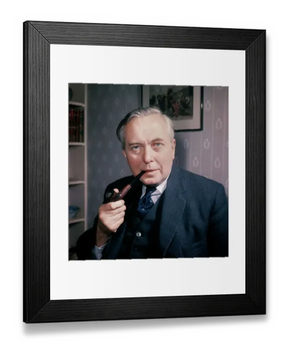 Framed Print : Harold Wilson Smoking a Pipe Framed Print : Harold Wilson Smoking a Pipe