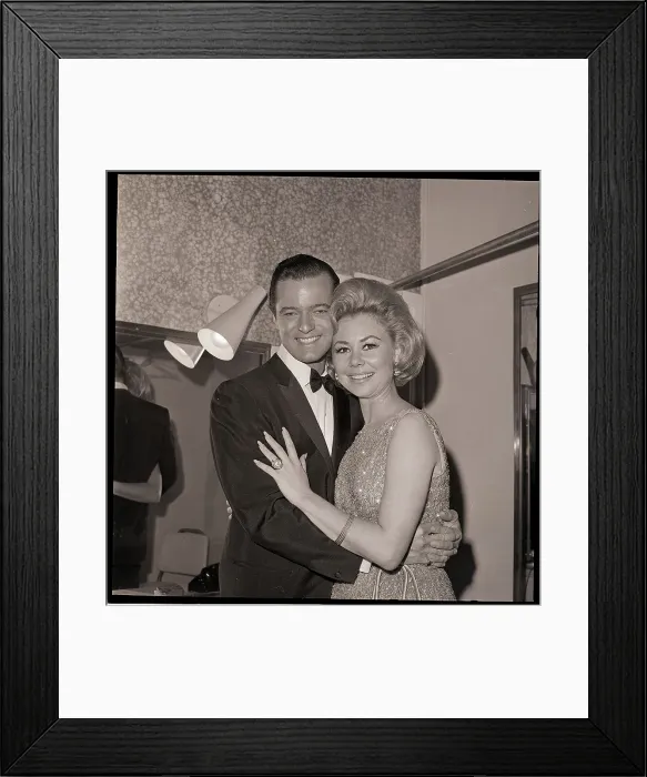 Framed Print : Mitzi Gaynor Embraces Robert Goulet Framed Print : Mitzi Gaynor Embraces Robert Goulet