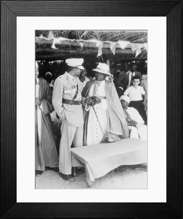 Framed Print : Bishop Ireneus Dud Speaking with Army Officer Framed Print : Bishop Ireneus Dud Speaking with Army Officer
