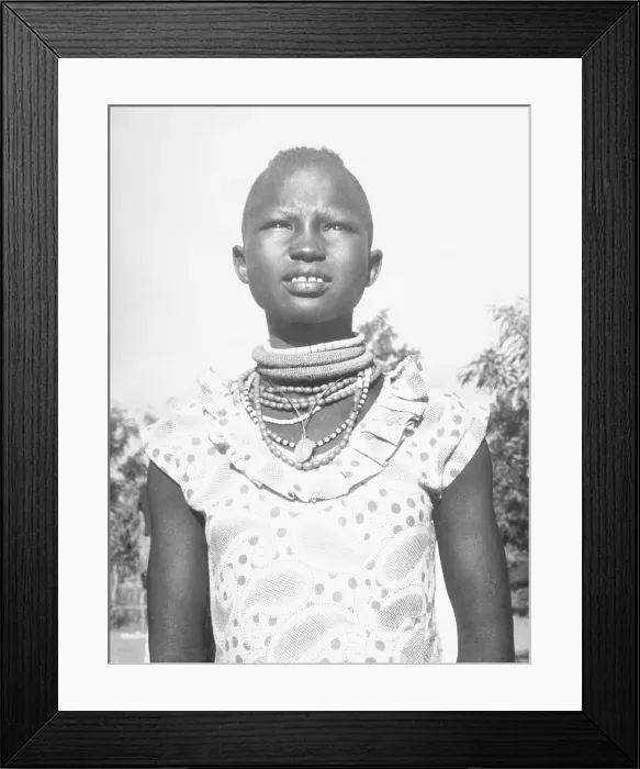 Framed Print : Sudanese Girl with Catholic Medallion Framed Print : Sudanese Girl with Catholic Medallion